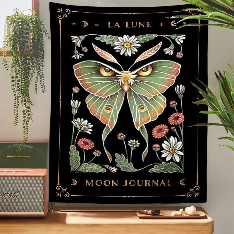 Owl Moth La Luna Tapestry Blackbrdstore