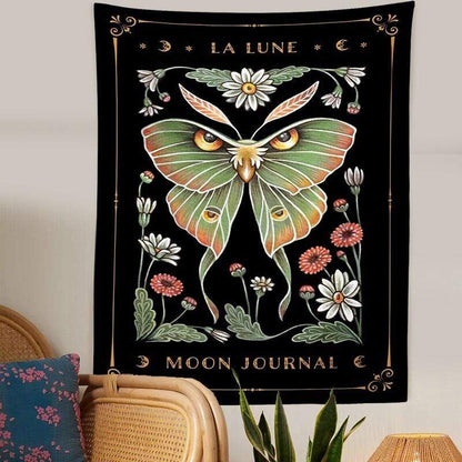 Owl Moth La Luna Tapestry Blackbrdstore