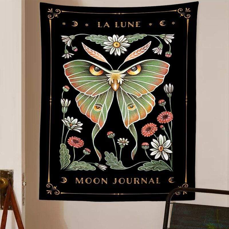 Owl Moth La Luna Tapestry Blackbrdstore