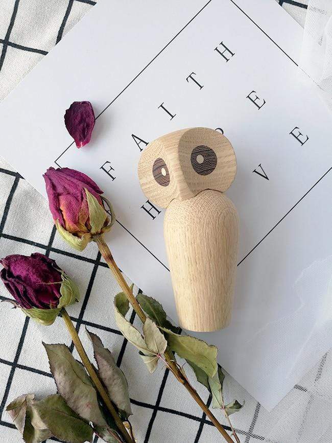 Owl Wood Figurines Blackbrdstore