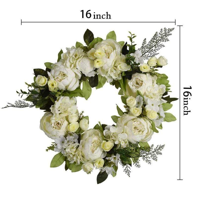 Peony Hydrangea Wreath Blackbrdstore