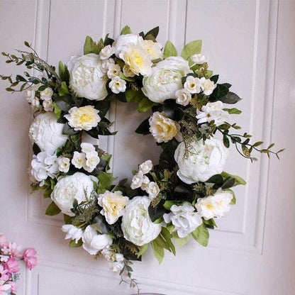 Peony Hydrangea Wreath Blackbrdstore