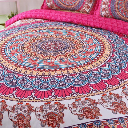 Pink Bohemian Mandala Bedding Set Blackbrdstore