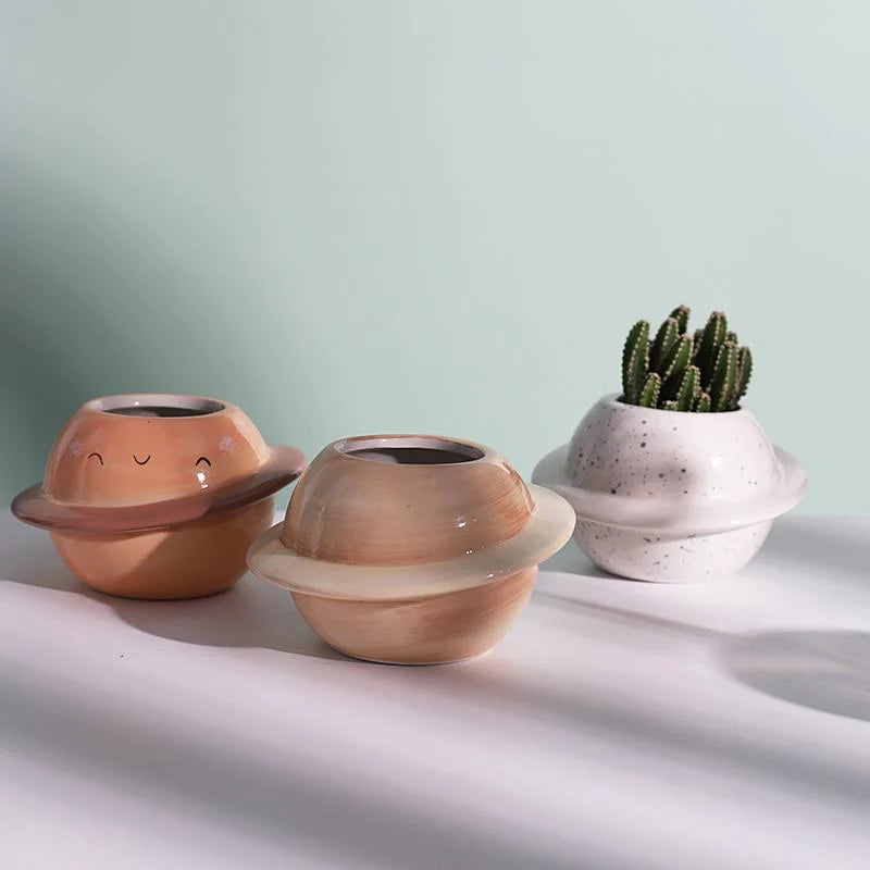 Planet Ceramic Pot Blackbrdstore