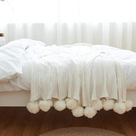 Pom Pom Blanket Blackbrdstore
