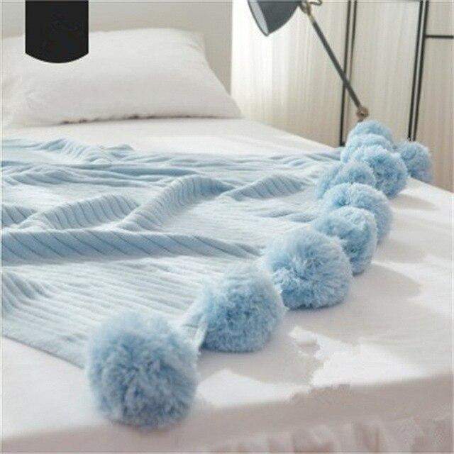 Pom Pom Blanket Blackbrdstore