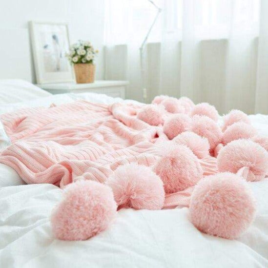 Pom Pom Blanket Blackbrdstore
