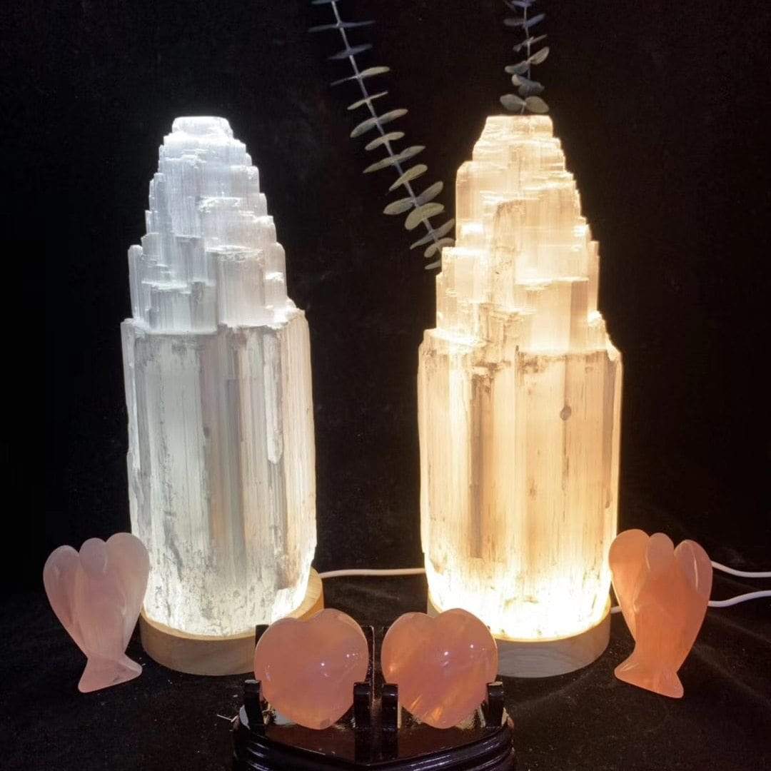Quartz Crystal Selenite Lamp Blackbrdstore