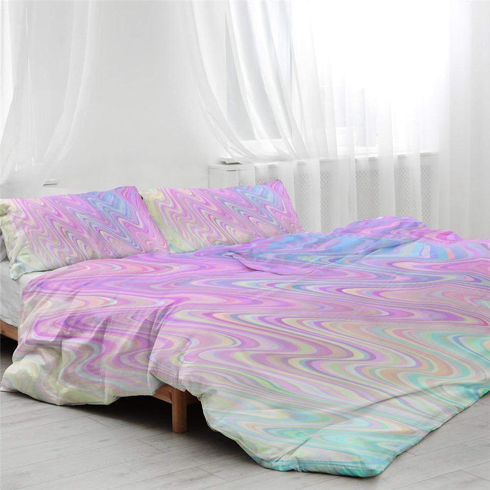 Rainbow Marble Bedding Set Blackbrdstore
