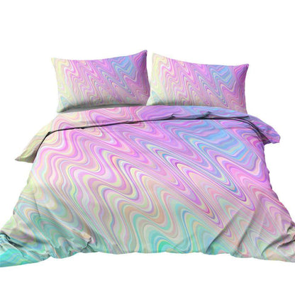 Rainbow Marble Bedding Set Blackbrdstore