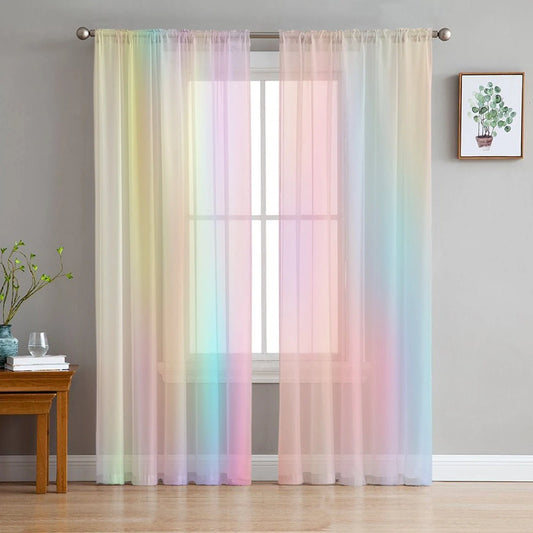 Rainbow Morning Glow Curtains Blackbrdstore
