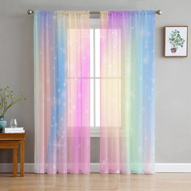 Rainbow Morning Glow Curtains Blackbrdstore