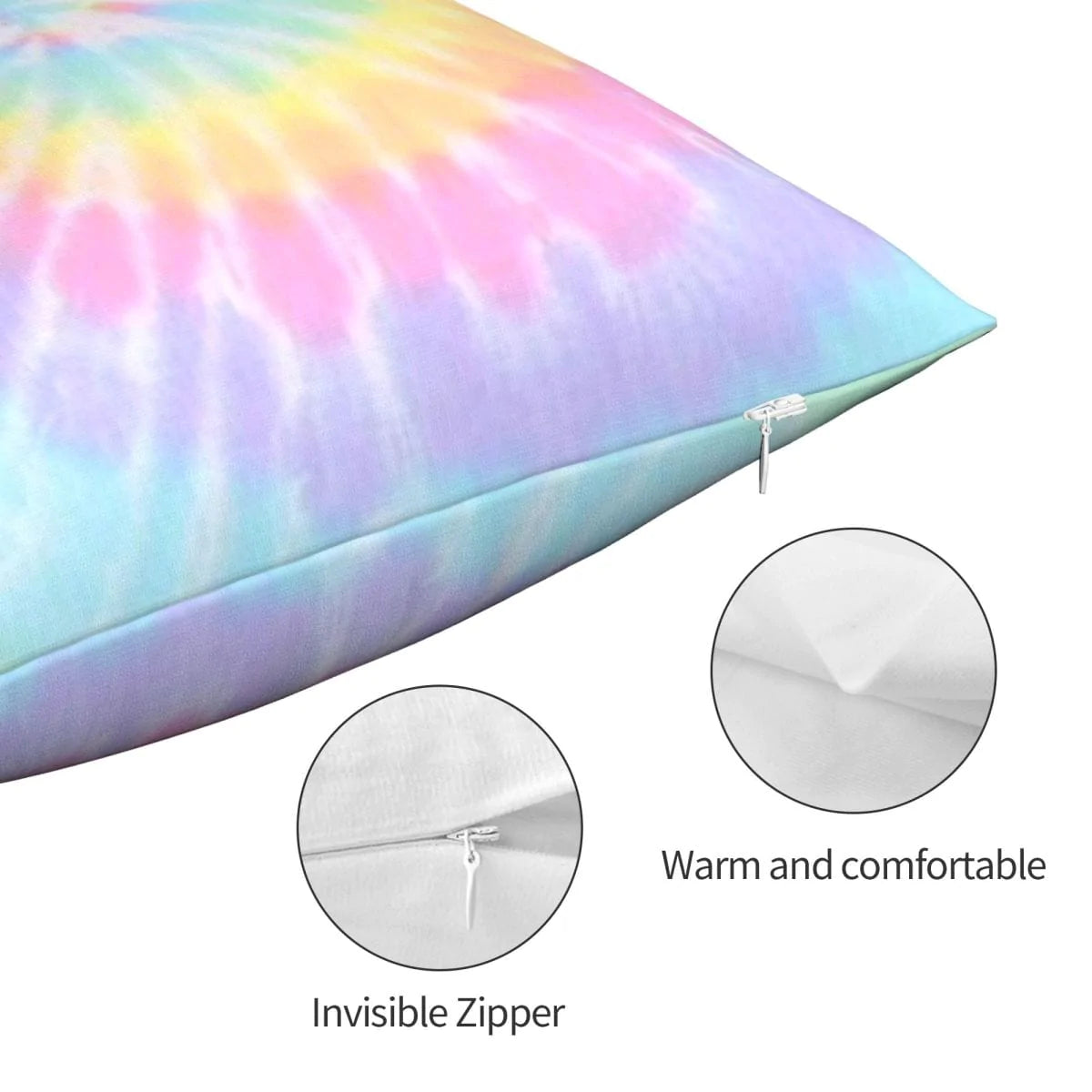 Rainbow Tie Dye Cushion Cover Blackbrdstore