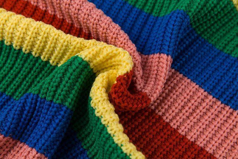 Rainbow Turtleneck Sweater Blackbrdstore