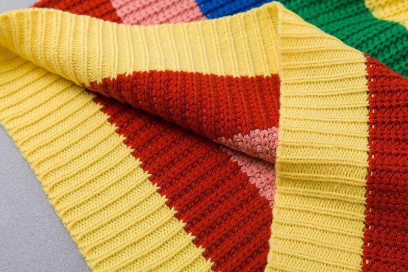 Rainbow Turtleneck Sweater Blackbrdstore