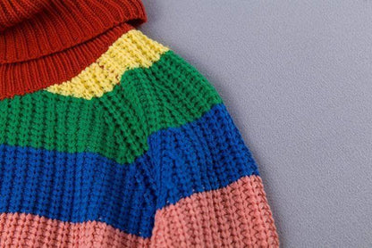 Rainbow Turtleneck Sweater Blackbrdstore