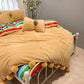 Rainbow Velvet Flannel Bedding Set Blackbrdstore