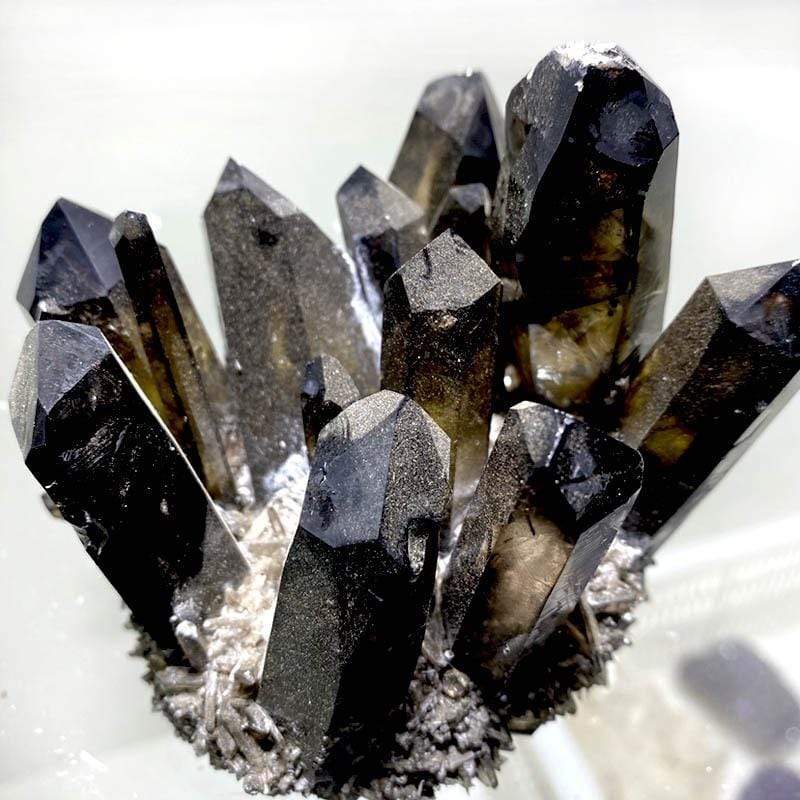 Rare Tibetan Ghost phantom Quartz Crystal Cluster Blackbrdstore