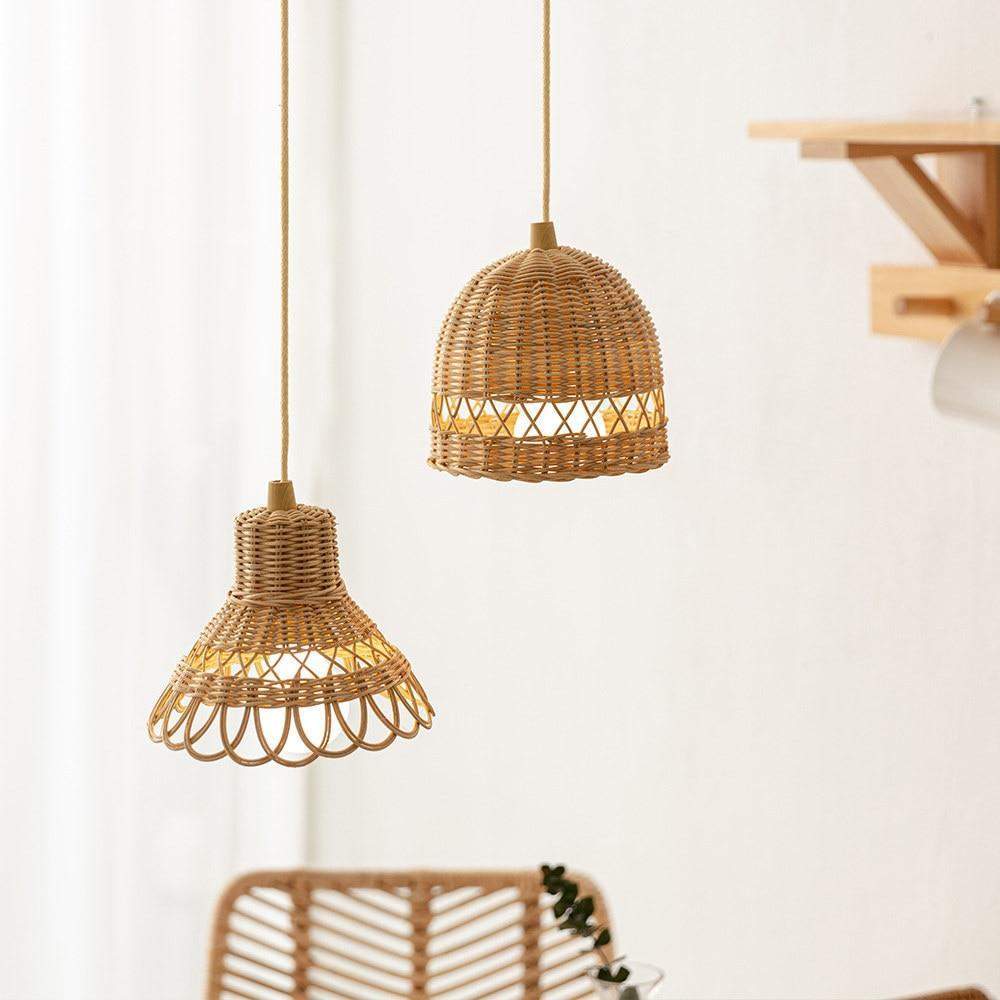 Rattan Ceiling Light Cover Blackbrdstore