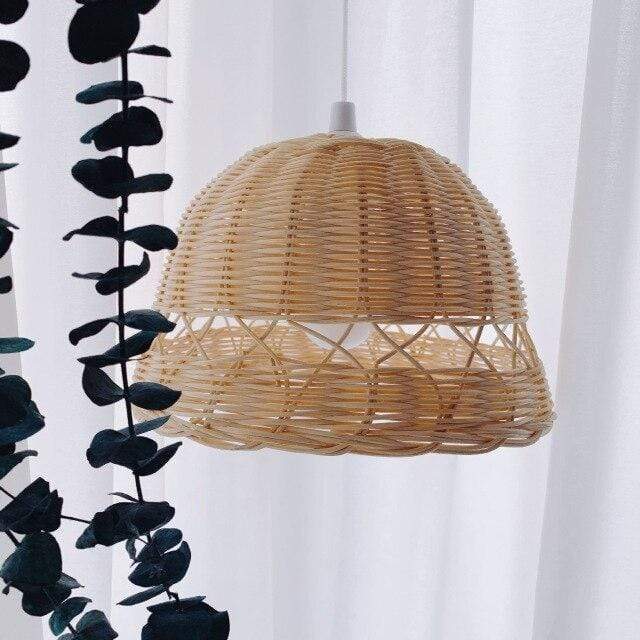 Rattan Ceiling Light Cover Blackbrdstore