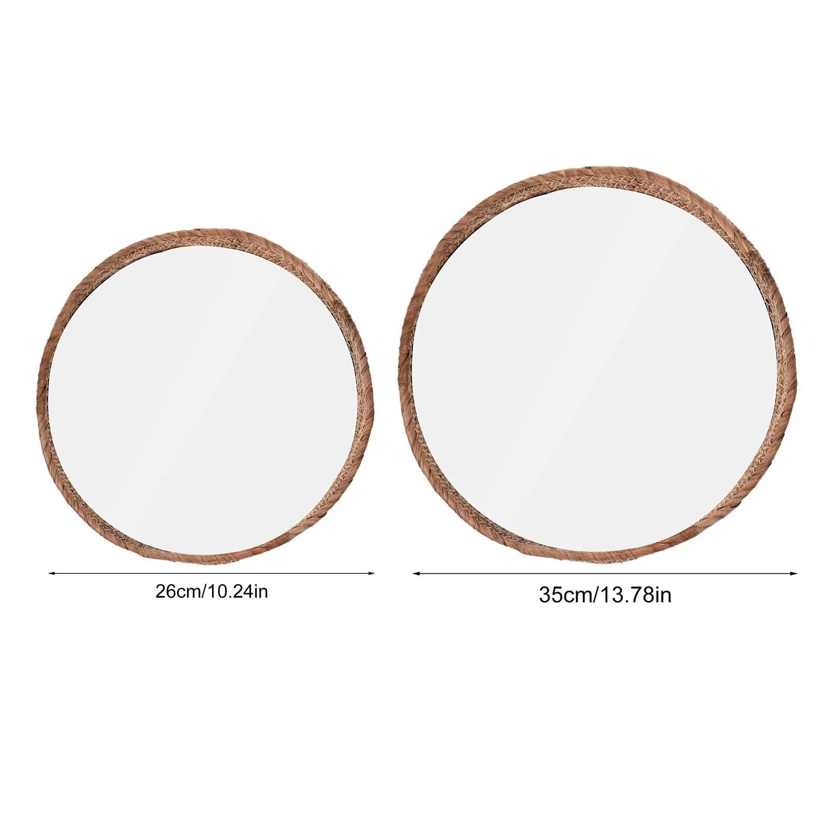 Rattan Rope Round Mirror Blackbrdstore