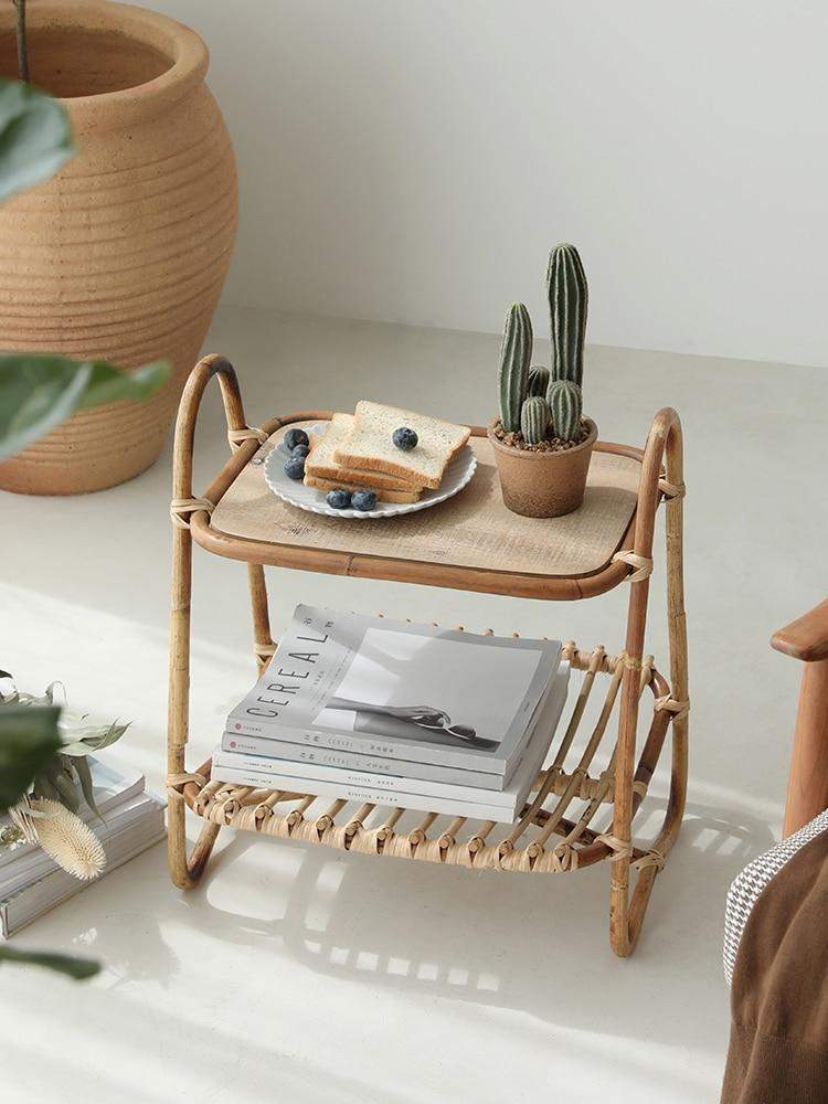 Rattan Side Table Blackbrdstore