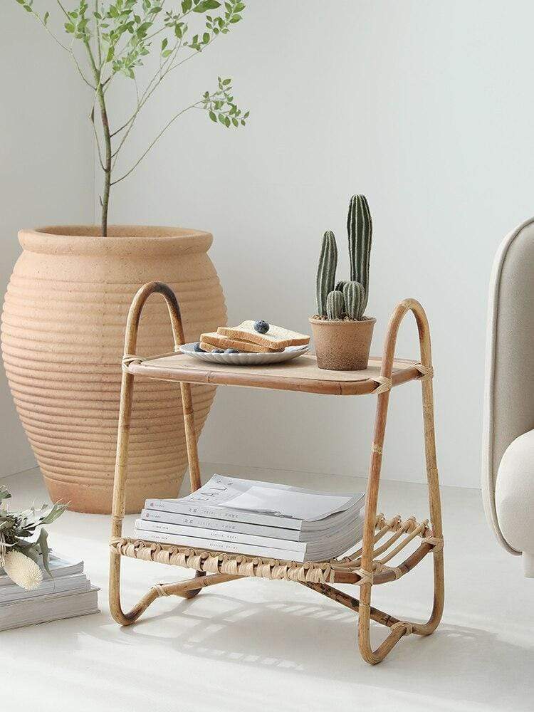 Rattan Side Table Blackbrdstore