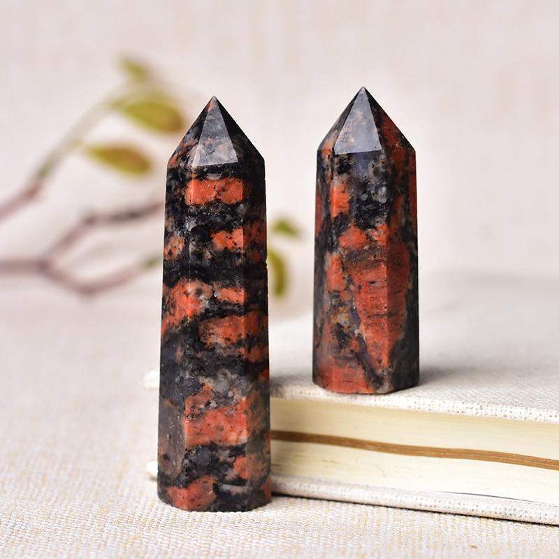 Red Labradorite Crystal Point Wand Blackbrdstore