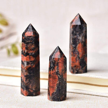 Red Labradorite Crystal Point Wand Blackbrdstore