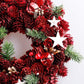 Red Pine Cone Artificial Christmas Wreath Blackbrdstore