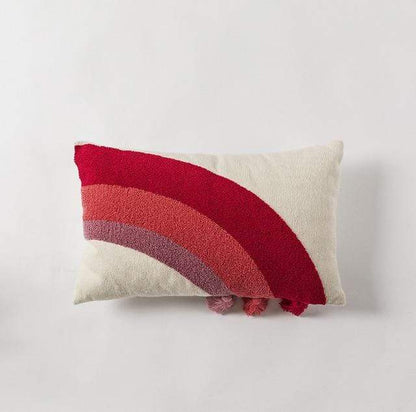 Red Tassels Cushion Cover Blackbrdstore