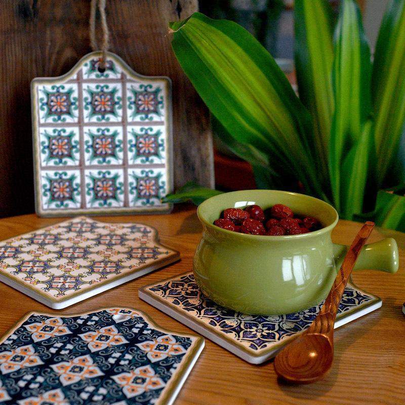 Retro Bohemian Floret Coasters Blackbrdstore