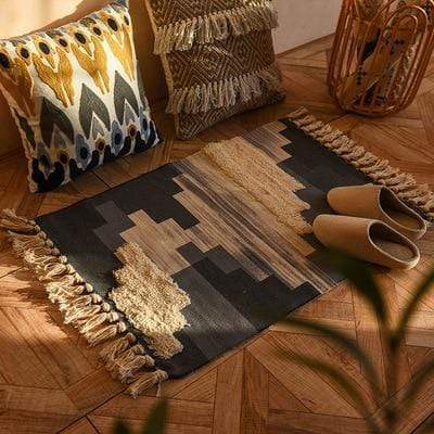 Retro Bohemian Tasseled Carpet Blackbrdstore