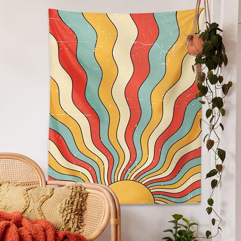 Retro Sunshine Tapestry Blackbrdstore