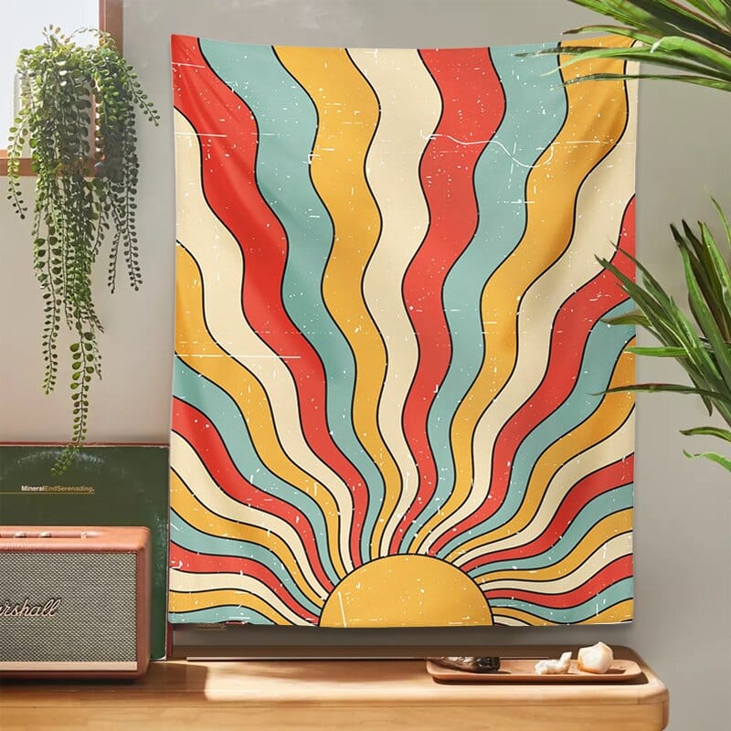 Retro Sunshine Tapestry Blackbrdstore