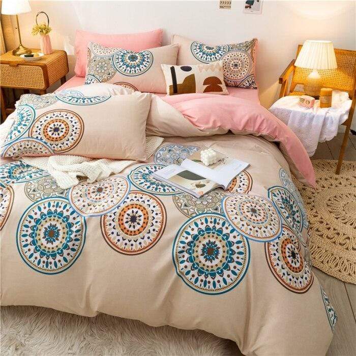 Reversible Mandala Boho Bedding Set Blackbrdstore