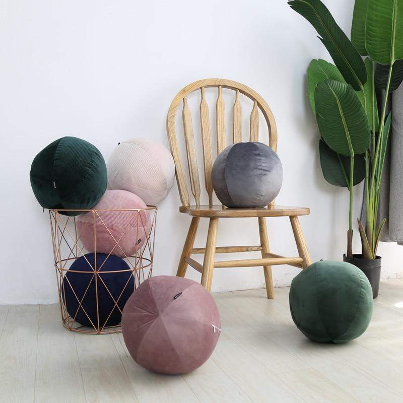 Round Ball Velvet Cushions Blackbrdstore