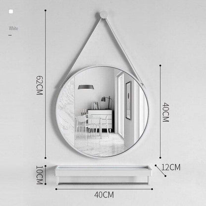 Round Mirror with Shelf Blackbrdstore