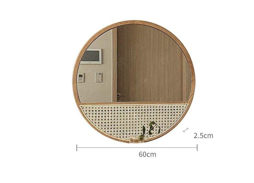 Round Rattan Mirror Blackbrdstore