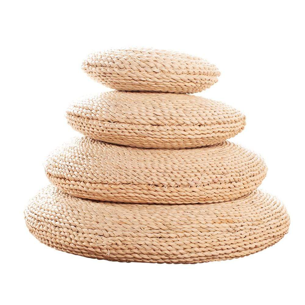 Round Tatami  Hand-made Straw Cushion Blackbrdstore