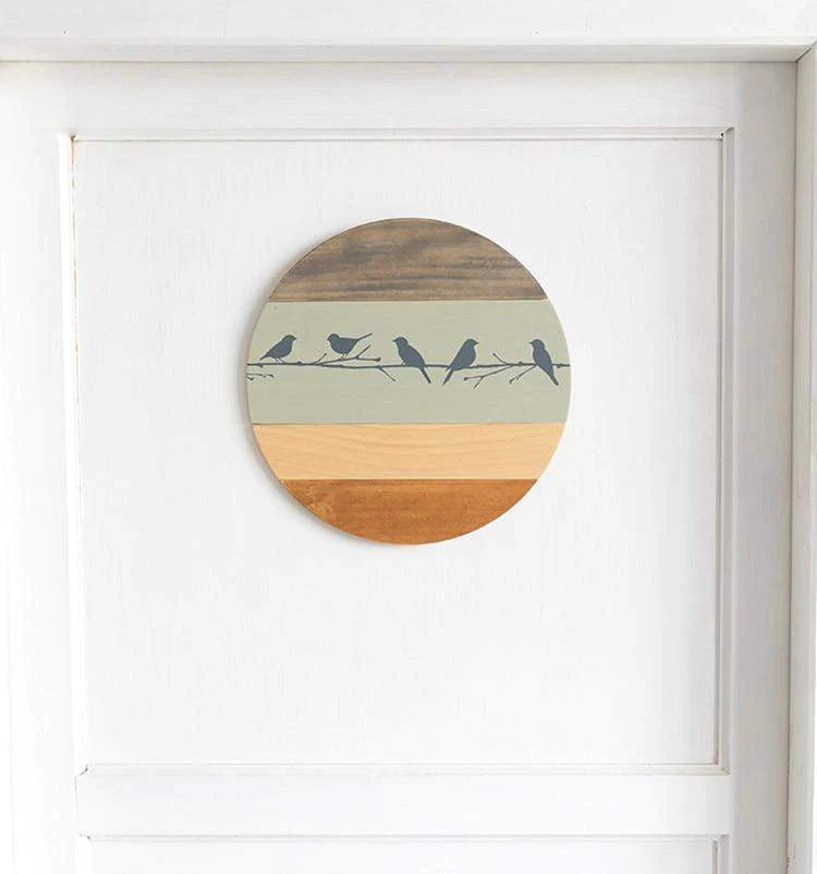 Round Wood Hanging Wall Decor Blackbrdstore
