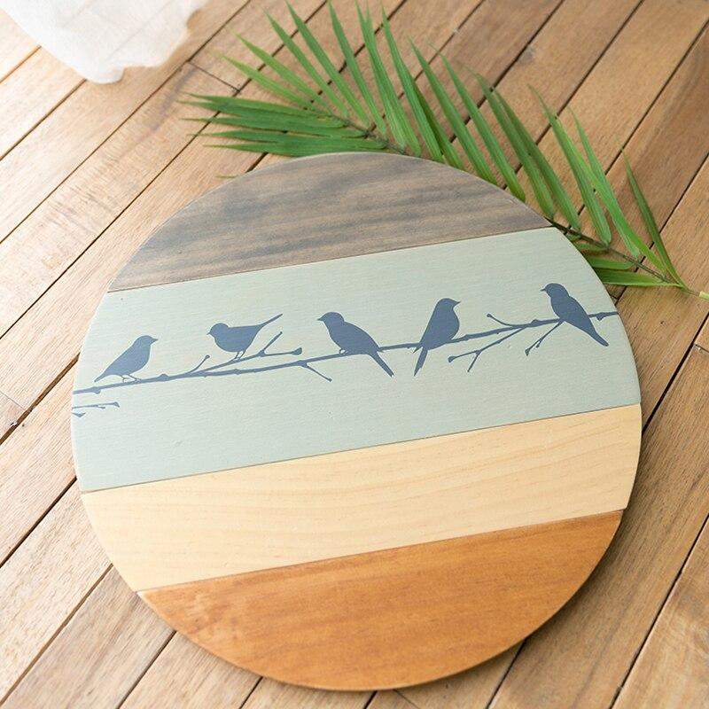 Round Wood Hanging Wall Decor Blackbrdstore