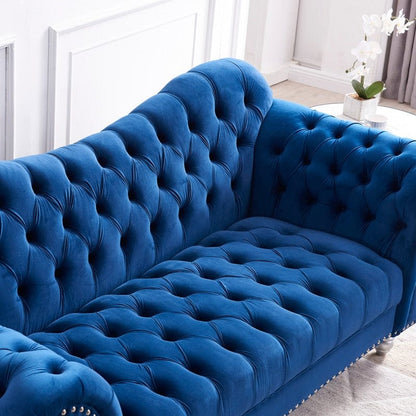 Royal Blue 3-Piece Sofa Set Blackbrdstore