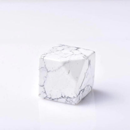 Rubik's Cubes White Howlite Stone Blackbrdstore