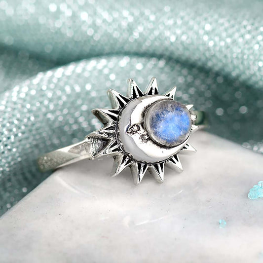 Ancient Sun And Moonstone Ring