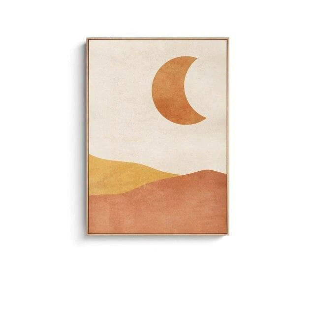 Sahara Sun and Moon Canvas Wall Art Blackbrdstore