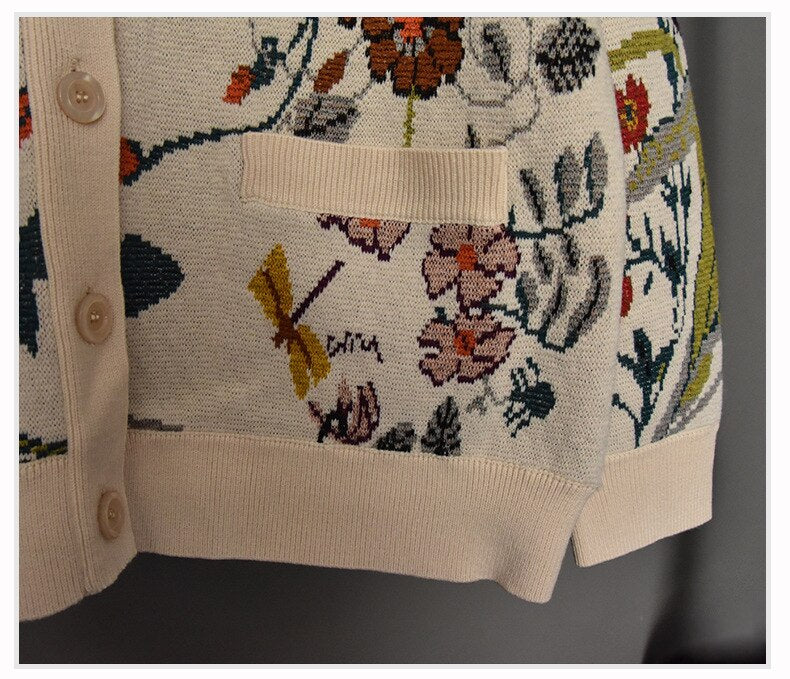 Floral Garden Knitted Cardigan