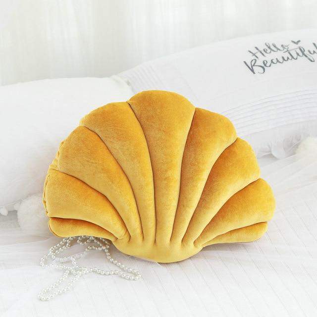 Sea Shell Stuffed Velvet Pillows Blackbrdstore