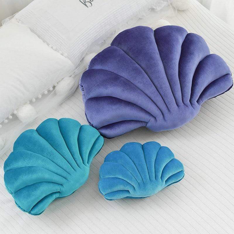 Sea Shell Stuffed Velvet Pillows Blackbrdstore