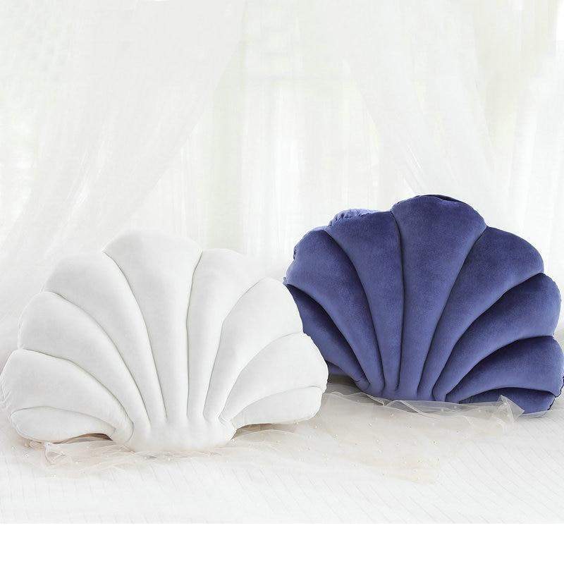 Sea Shell Stuffed Velvet Pillows Blackbrdstore